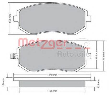 METZGER 1170275 Комплект тормозных колодок, дисковый тормоз