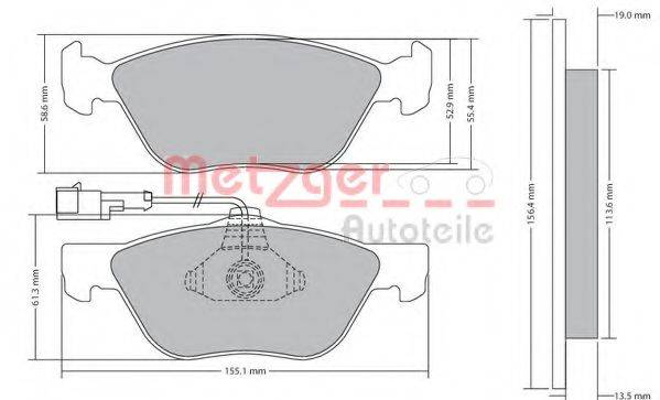 METZGER 1170285 Комплект тормозных колодок, дисковый тормоз