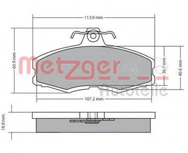 METZGER 1170286 Комплект тормозных колодок, дисковый тормоз