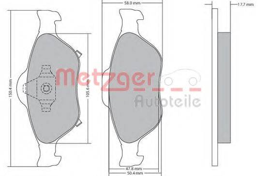METZGER 1170287 Комплект тормозных колодок, дисковый тормоз