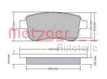 METZGER 1170300 Комплект тормозных колодок, дисковый тормоз