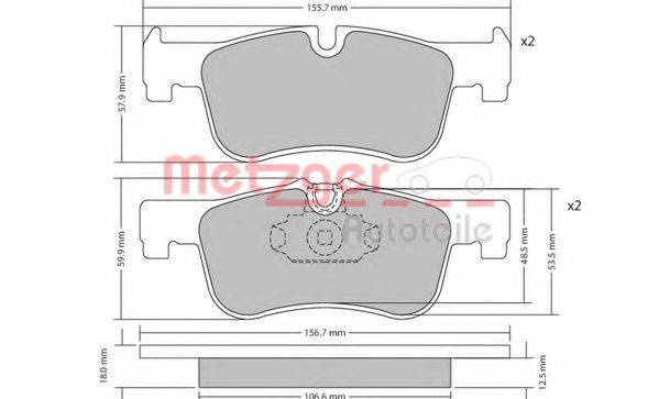 METZGER 1170314 Комплект тормозных колодок, дисковый тормоз