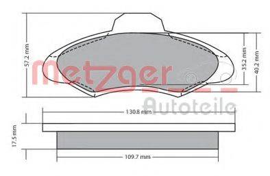 METZGER 1170329 Комплект тормозных колодок, дисковый тормоз
