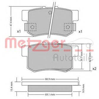 METZGER 1170337 Комплект тормозных колодок, дисковый тормоз