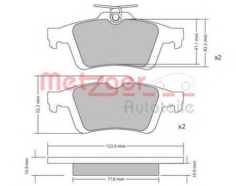 METZGER 1170343 Комплект тормозных колодок, дисковый тормоз