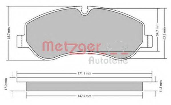 METZGER 1170349 Комплект тормозных колодок, дисковый тормоз