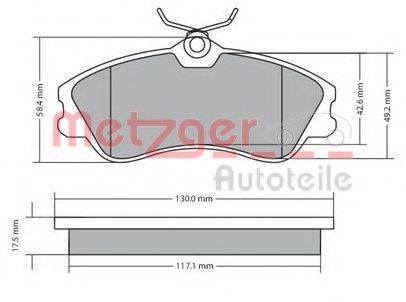 METZGER 1170377 Комплект тормозных колодок, дисковый тормоз