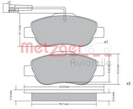 METZGER 1170382 Комплект тормозных колодок, дисковый тормоз