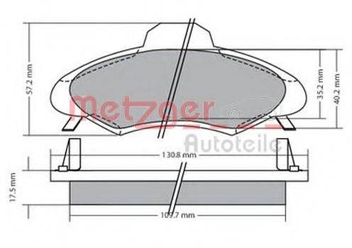 METZGER 1170395 Комплект тормозных колодок, дисковый тормоз