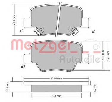 METZGER 1170410 Комплект тормозных колодок, дисковый тормоз