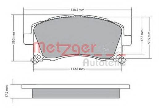 METZGER 1170416 Комплект тормозных колодок, дисковый тормоз