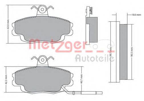 METZGER 1170427 Комплект тормозных колодок, дисковый тормоз