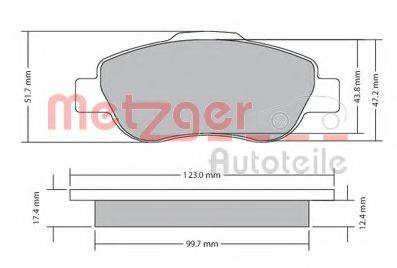 METZGER 1170440 Комплект тормозных колодок, дисковый тормоз