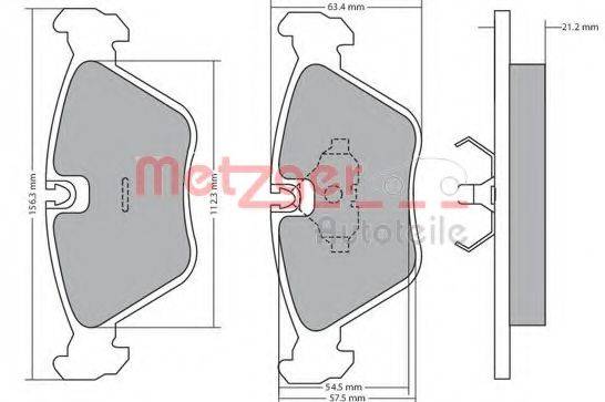 METZGER 1170489 Комплект тормозных колодок, дисковый тормоз