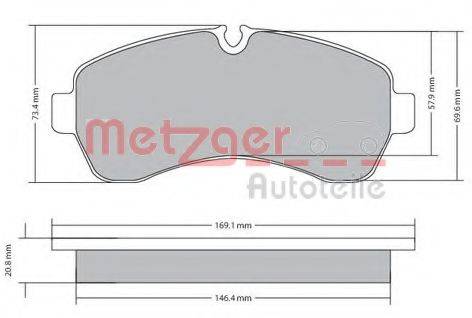 METZGER 1170521 Комплект тормозных колодок, дисковый тормоз