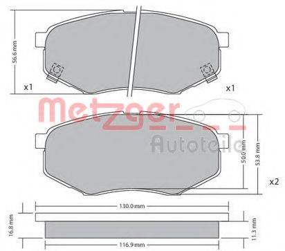 METZGER 1170524 Комплект тормозных колодок, дисковый тормоз