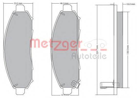 METZGER 1170541 Комплект тормозных колодок, дисковый тормоз