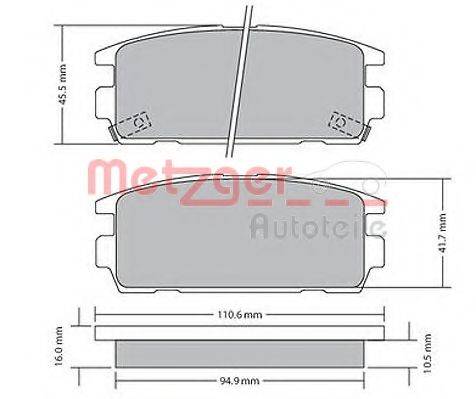 METZGER 1170585 Комплект тормозных колодок, дисковый тормоз