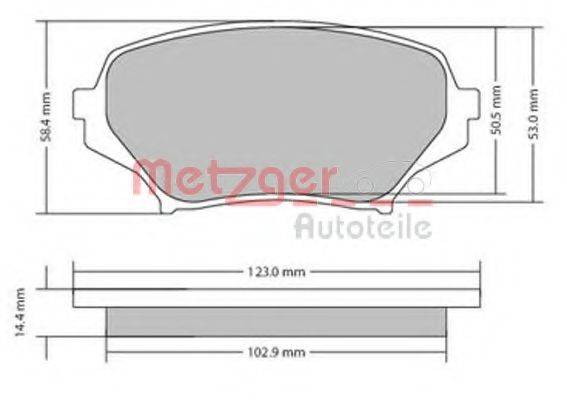 METZGER 1170589 Комплект тормозных колодок, дисковый тормоз