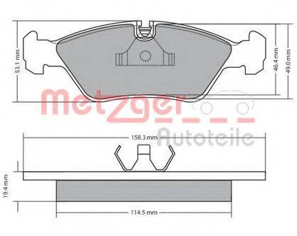 METZGER 1170597 Комплект тормозных колодок, дисковый тормоз