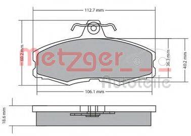 METZGER 1170598 Комплект тормозных колодок, дисковый тормоз