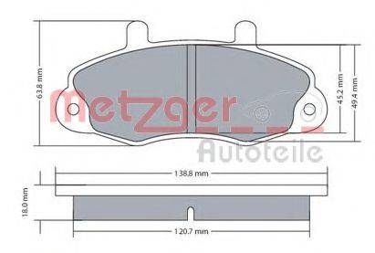 METZGER 1170604 Комплект тормозных колодок, дисковый тормоз