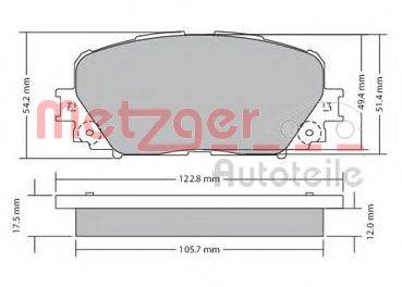 METZGER 1170639 Комплект тормозных колодок, дисковый тормоз