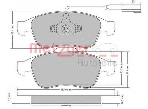 METZGER 1170671 Комплект тормозных колодок, дисковый тормоз