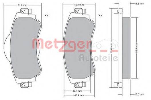 METZGER 1170673 Комплект тормозных колодок, дисковый тормоз