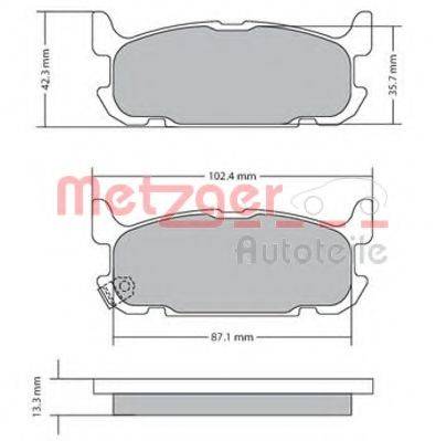 METZGER 1170681 Комплект тормозных колодок, дисковый тормоз