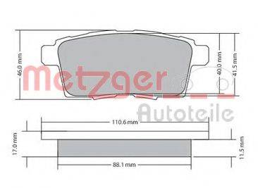 METZGER 1170686 Комплект тормозных колодок, дисковый тормоз