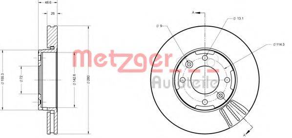 METZGER 6110636 Тормозной диск