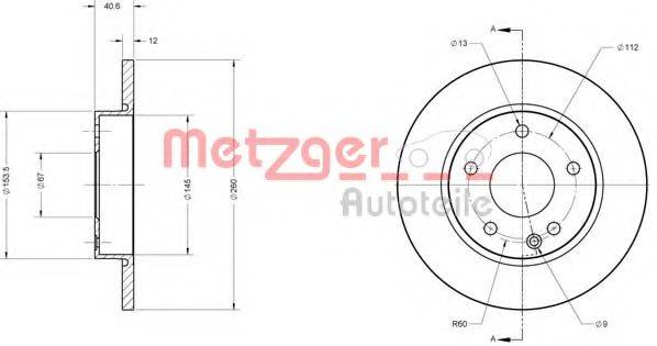 METZGER 6110129 Тормозной диск