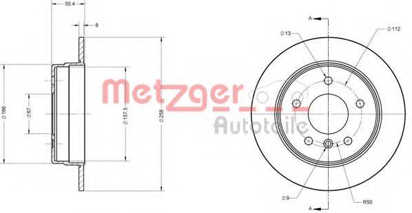 METZGER 6110144 Тормозной диск