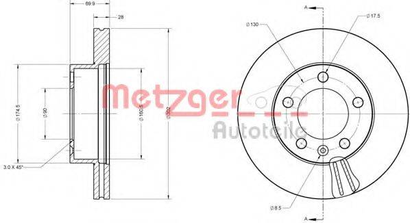 METZGER 6110687 Тормозной диск