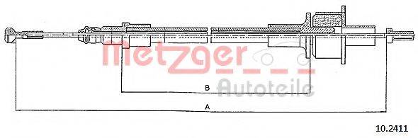 METZGER 102411 Трос, управление сцеплением