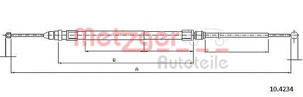 METZGER 104234 Трос, стояночная тормозная система