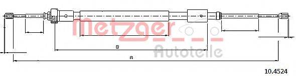 METZGER 104524 Трос, стояночная тормозная система