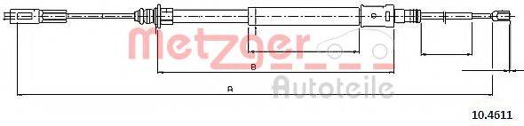 METZGER 104611 Трос, стояночная тормозная система