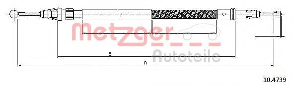 METZGER 104739 Трос, стояночная тормозная система