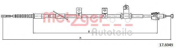 METZGER 176049 Трос, стояночная тормозная система