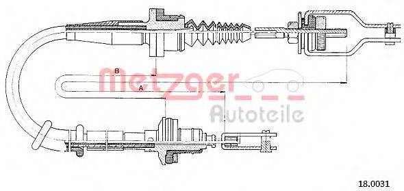 METZGER 180031 Трос, управление сцеплением
