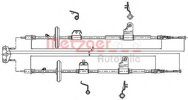 METZGER 115778 Трос, стояночная тормозная система