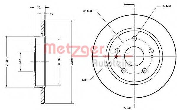 METZGER 6110234 Тормозной диск