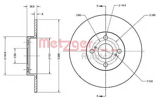 METZGER 6110361 Тормозной диск