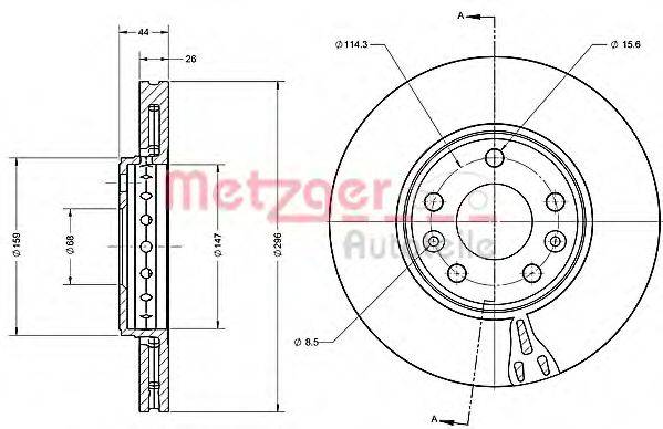 METZGER 6110356 Тормозной диск