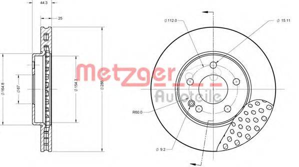 METZGER 6110148 Тормозной диск