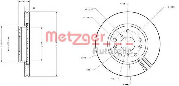 METZGER 6110474 Тормозной диск