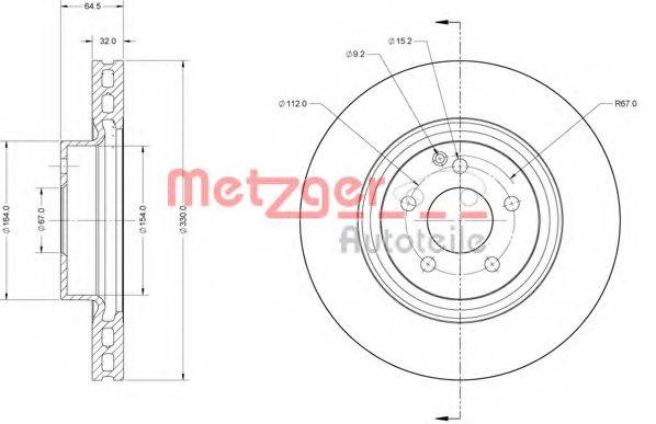 METZGER 6110514 Тормозной диск