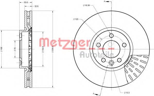 METZGER 6110621 Тормозной диск